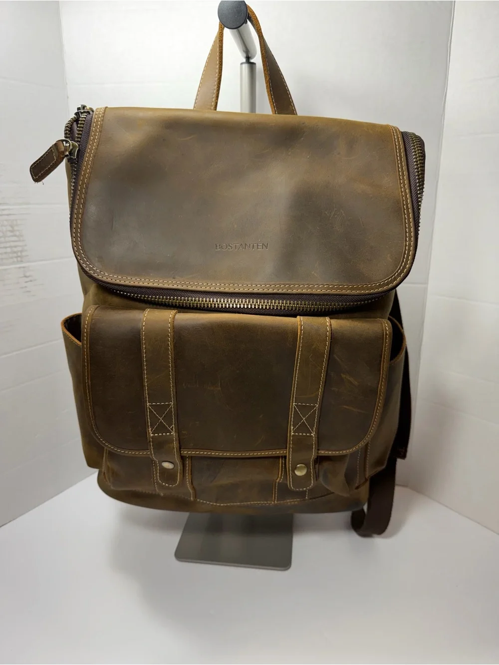 BOSTANTEN Vintage Laptop Backpack 15.6'' - Handcrafted Crazy Horse Leather $250